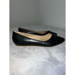 Women’s Black Leather Franco Sarto Pointed Ballet Flats US 7 EU 37